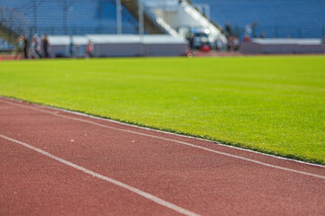 Stadium background with running tracks for run