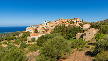 Fototapeta na wymiar The beautiful village of Pigna in the north of Corsica, France