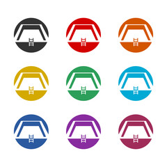 Swimming pool with ladder icon isolated on white background. Set icons colorful