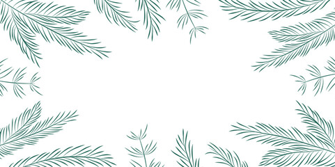 christmas background with fir branches and copy space