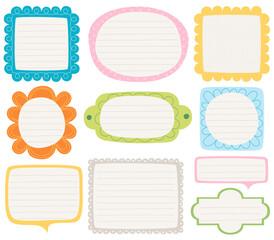 set of spring labels and frames