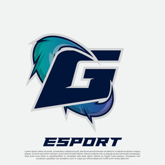 G Letter Esport gamer logo editable text effect, rgb and neon text style, badge logo esport © widoko