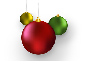 Isolated Christmas Balls on transparent background