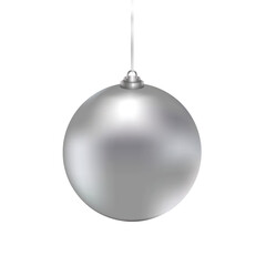 Isolated silver Christmas Ball transparent background