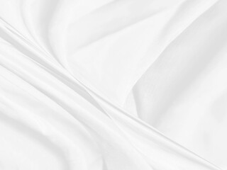 Obraz premium Clean woven fashion textile beautiful soft fabric abstract smooth curve shape decorative white background