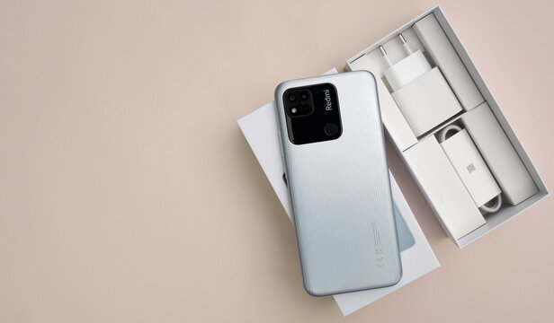 Xiaomi launch new smartphone Redmi 10A silver.