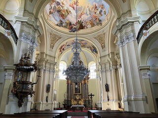 Interior of the Church of the Visitation of Virgin Mary in Hejnice, Czech Republic