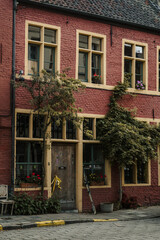 Fototapeta na wymiar old red house in Ghent, Belgium