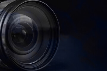 Photography camera lens close-up image