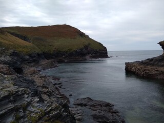 Obraz premium View to sea at Boscastle bay