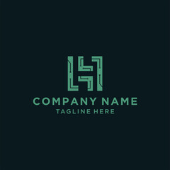 Letter H tech logo design vector image