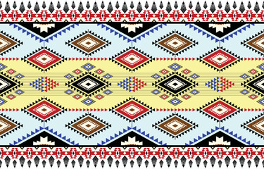 Geometric ethnic oriental, western pattern, western style. seamless pattern. Design for fabric, curtain, background, sarong, wallpaper, clothing, wrapping, Batik, tile. Vector illustration pattern.