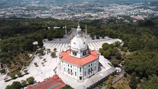Aerial view of the Sameiro Sanctuary, Portugal