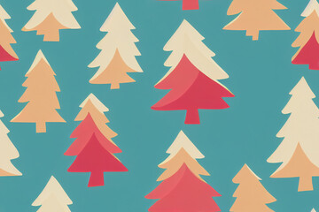 Fototapeta premium watercolor christmas background, colorful pattern, new year, christmas tree decorated