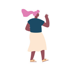 afro woman with pink hair