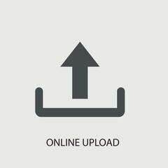 Online upload vector icon illustration sign