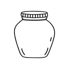 Glass jar with baby food