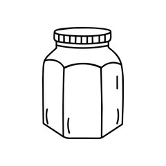 Glass jar with baby food