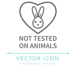 Not Tested On Animals Line Icon