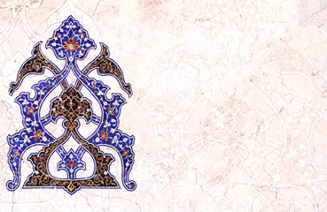 Horizontal or vertical background with ceramic tile. Mock up template. Copy space for text