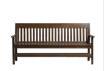 Old wooden Bench on white.