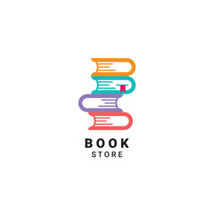 book store logo colorful vector design.book logo with letters bs