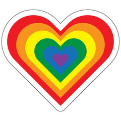 rainbow flag heart sticker