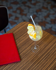Lemonade cocktail on the table