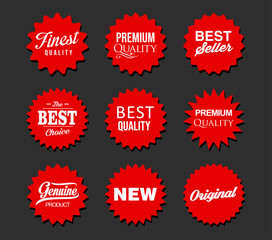 Collection of red badges and labels modern super sale style  