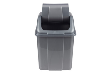 gray trash can on no background, isolate
