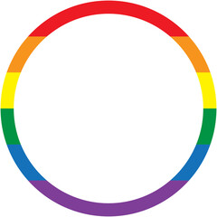 rainbow flag  color circle frame