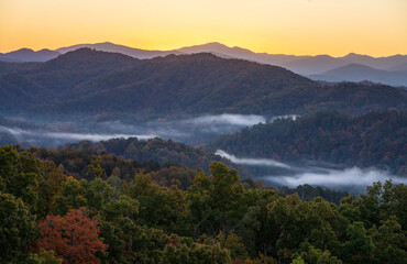 Foothills Parkway Sunrise in the Smokey Mountains