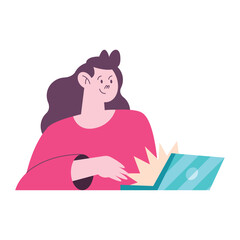 woman using laptop computer