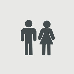 Man and woman standing vector icon illustration sign