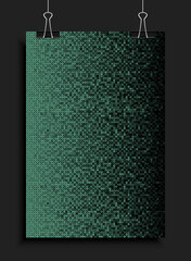 Template poster made green sequins or glitters