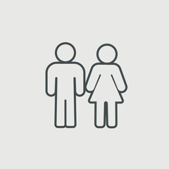 Man and woman standing vector icon illustration sign
