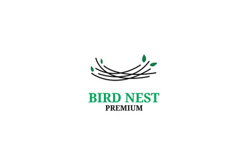 Bird nest logo design vector illustration