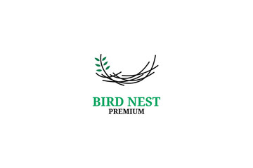 Bird nest logo design vector illustration