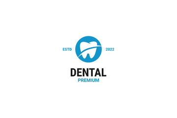 Flat dental clinic logo design vector illustration
