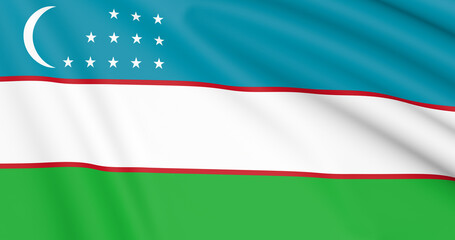 Obraz premium Flag Of Uzbekistan