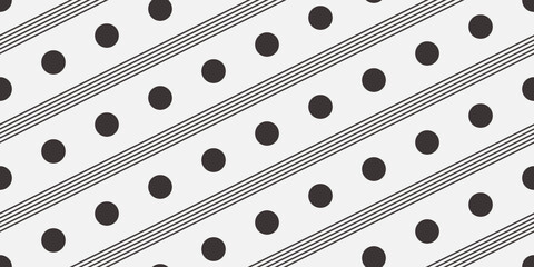 Dots and diagonal stripes alternate in the pattern. Vector print for seamless surfaces.