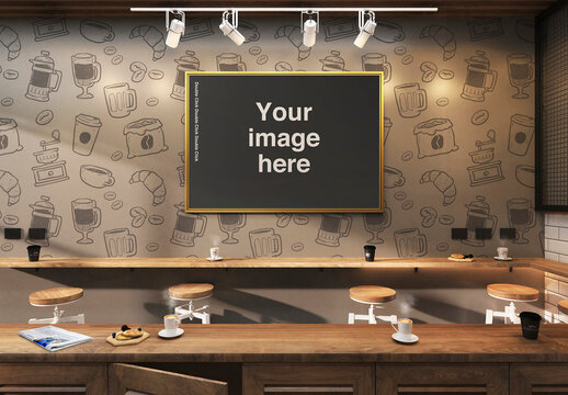Coffee Place Poster Mockup
