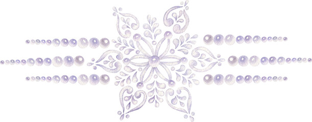 Watercolor Christmas illustration. Collection of Christmas décor.