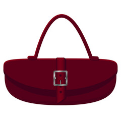 Fashionable design solution for a red women's handbag