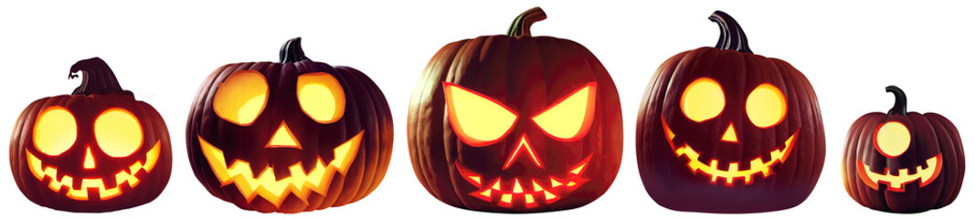 Set of Halloween pumpkins.