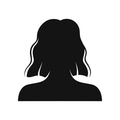 Face of woman silhouette, business staff member, picture of network anonymous avatar. Vector young girl faceless person head portrait isolated female head