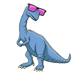 Dinosaur Wearing Sunglasses Cartoon