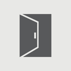 Open door vector icon illustration sign