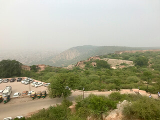 Fototapeta na wymiar Jaipur, India, November 2019 - view of the courtyard inside the fortress