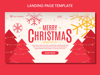 flat christmas landing page banner template